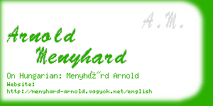 arnold menyhard business card